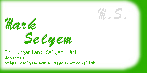 mark selyem business card